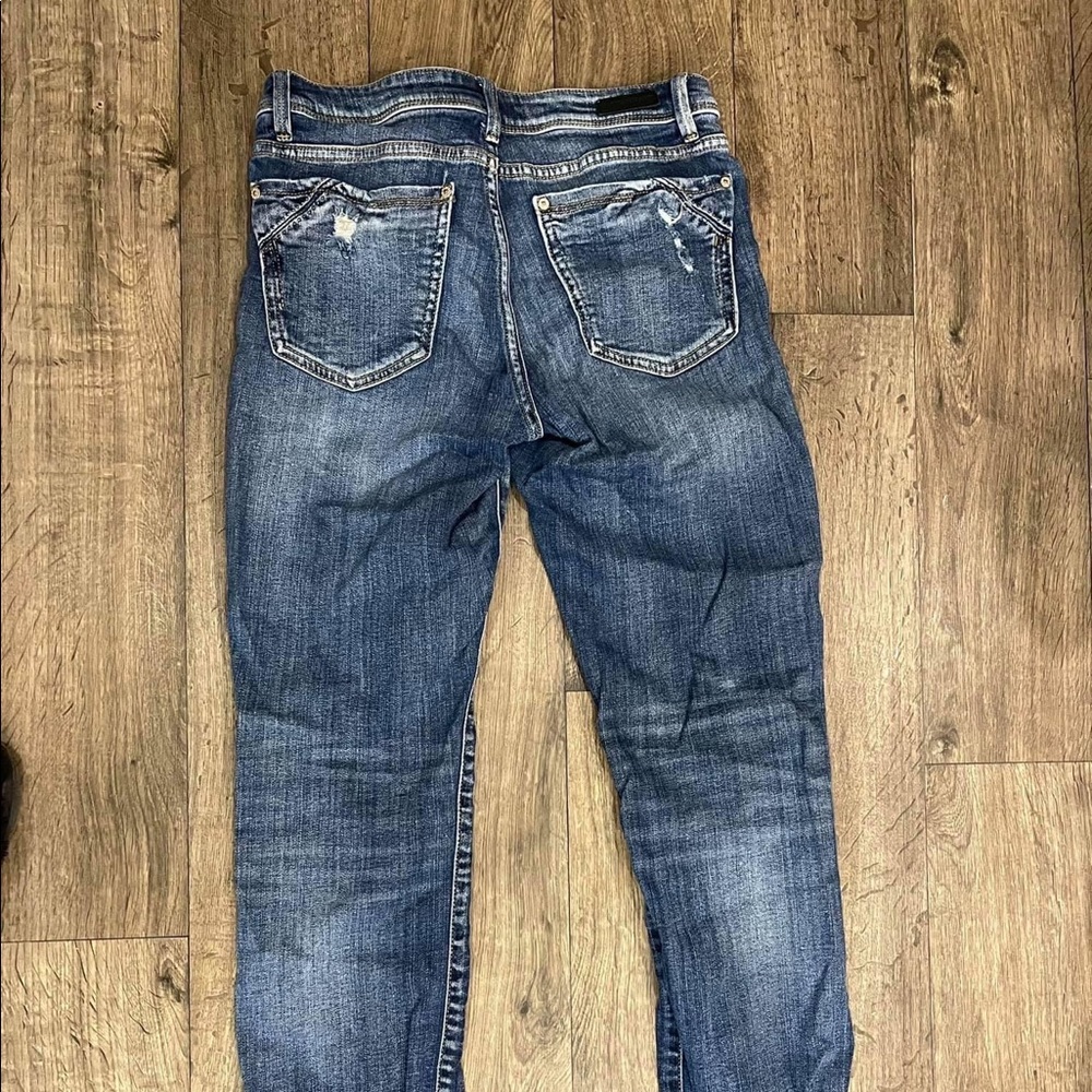 Buckle black straight leg jeans